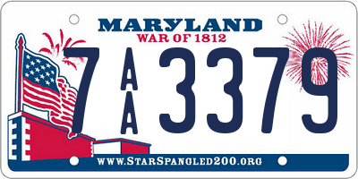 MD license plate 7AA3379