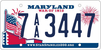 MD license plate 7AA3447