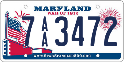 MD license plate 7AA3472