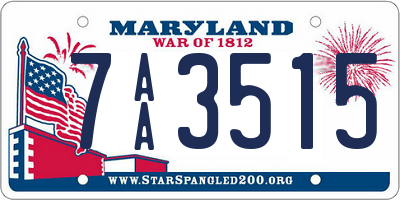 MD license plate 7AA3515