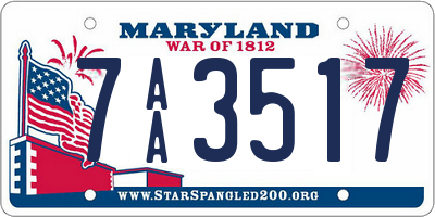 MD license plate 7AA3517