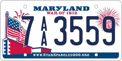 MD license plate 7AA3559