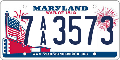 MD license plate 7AA3573