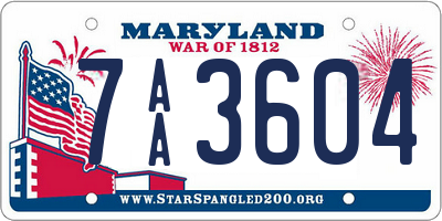 MD license plate 7AA3604