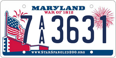 MD license plate 7AA3631