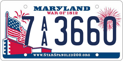 MD license plate 7AA3660