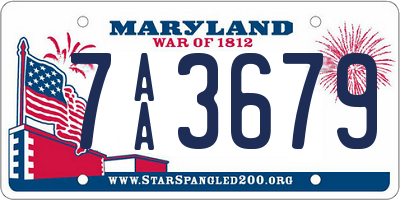 MD license plate 7AA3679