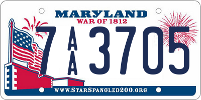 MD license plate 7AA3705