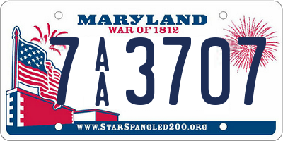 MD license plate 7AA3707