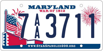 MD license plate 7AA3711