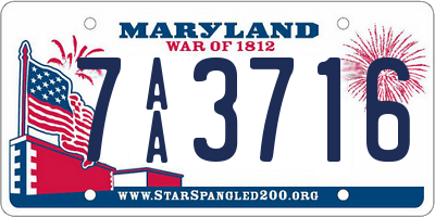 MD license plate 7AA3716
