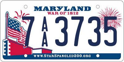 MD license plate 7AA3735