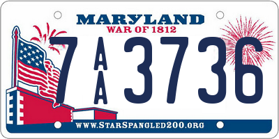 MD license plate 7AA3736