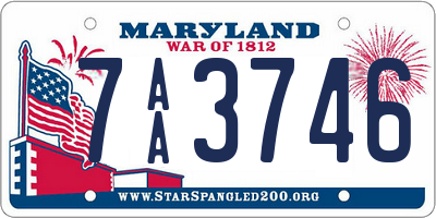 MD license plate 7AA3746