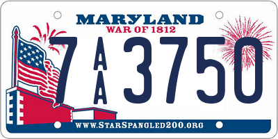 MD license plate 7AA3750