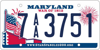 MD license plate 7AA3751