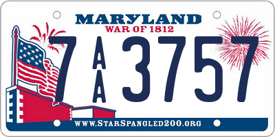 MD license plate 7AA3757