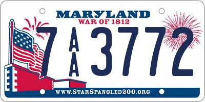 MD license plate 7AA3772