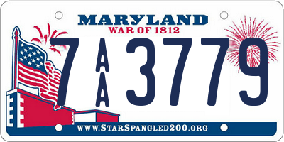 MD license plate 7AA3779