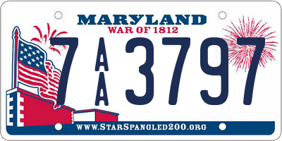 MD license plate 7AA3797