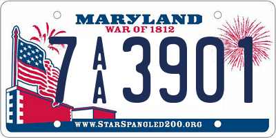 MD license plate 7AA3901