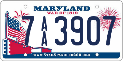 MD license plate 7AA3907
