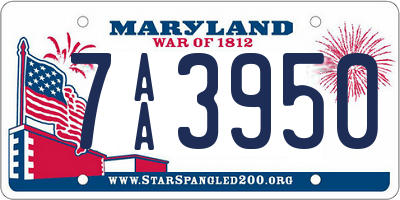 MD license plate 7AA3950