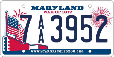 MD license plate 7AA3952
