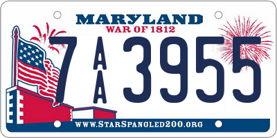 MD license plate 7AA3955