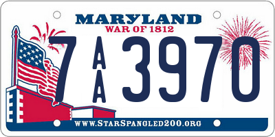 MD license plate 7AA3970