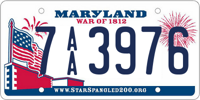 MD license plate 7AA3976