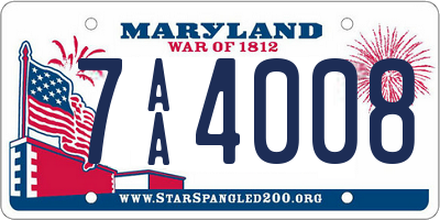 MD license plate 7AA4008