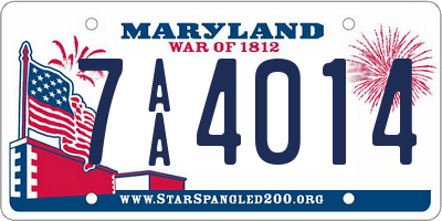 MD license plate 7AA4014