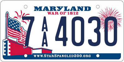 MD license plate 7AA4030