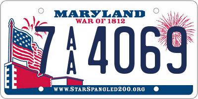 MD license plate 7AA4069