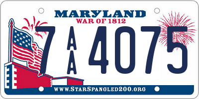 MD license plate 7AA4075