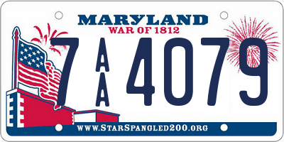 MD license plate 7AA4079