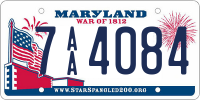 MD license plate 7AA4084