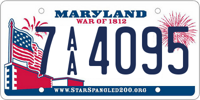 MD license plate 7AA4095