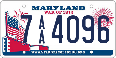 MD license plate 7AA4096