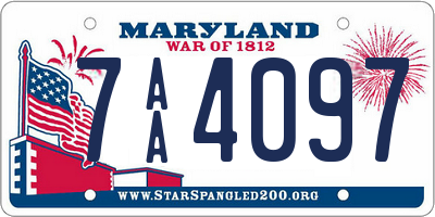MD license plate 7AA4097