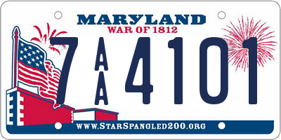 MD license plate 7AA4101