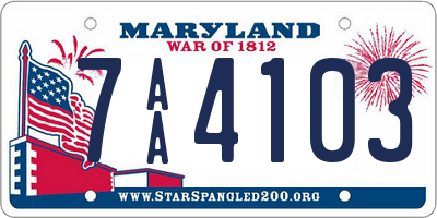 MD license plate 7AA4103