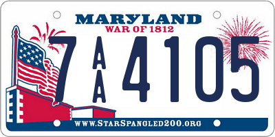 MD license plate 7AA4105