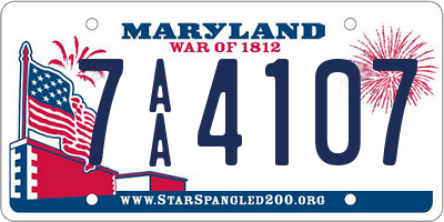 MD license plate 7AA4107