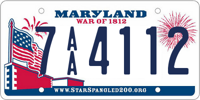 MD license plate 7AA4112