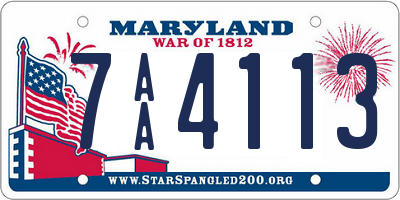 MD license plate 7AA4113