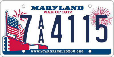 MD license plate 7AA4115