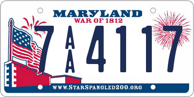 MD license plate 7AA4117