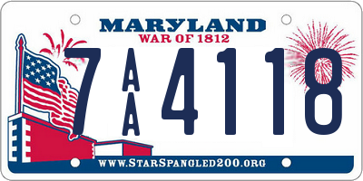 MD license plate 7AA4118
